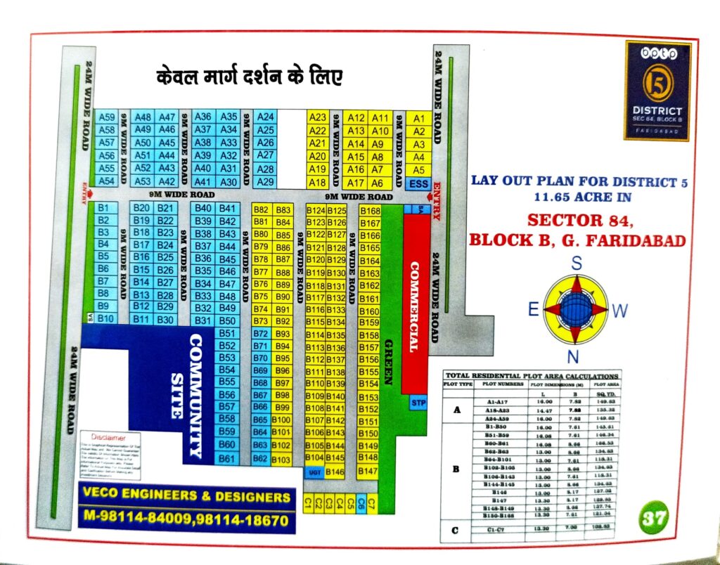BPTP District 5 layout plans in faridabad